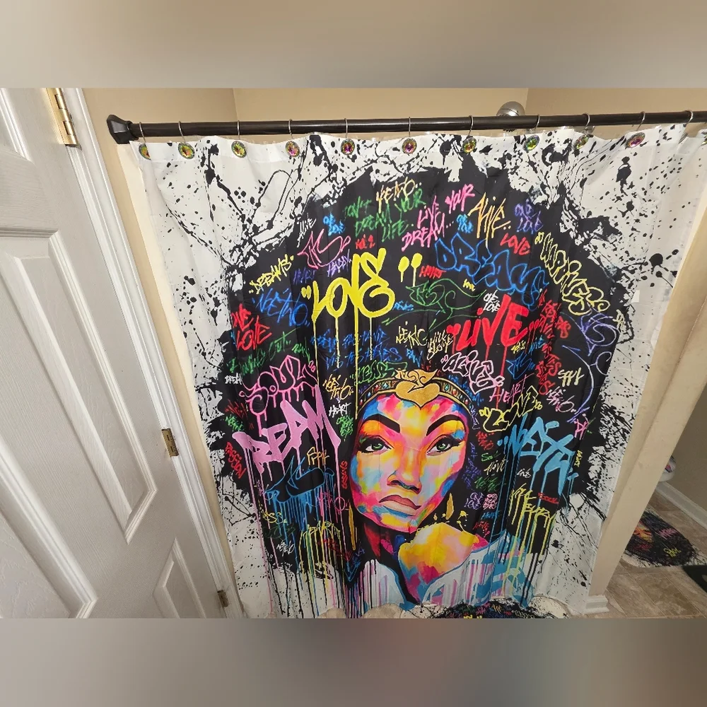 Afro Queen Shower Curtain - Multicolor